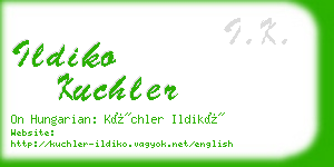 ildiko kuchler business card